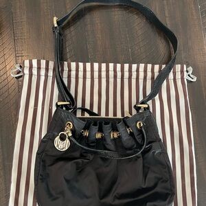 Henri Bendel Black Crossbody Bag with Gold Accents